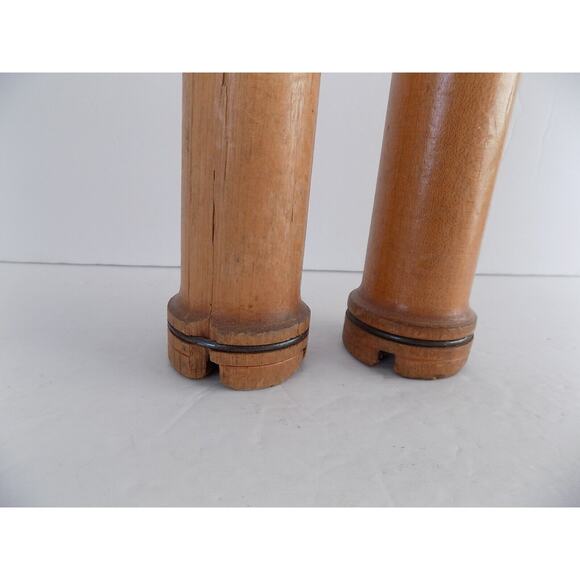Wood Spools Bobbins Wooden Industrial 14" candle holder SET of 2 - Picture 4 of 6